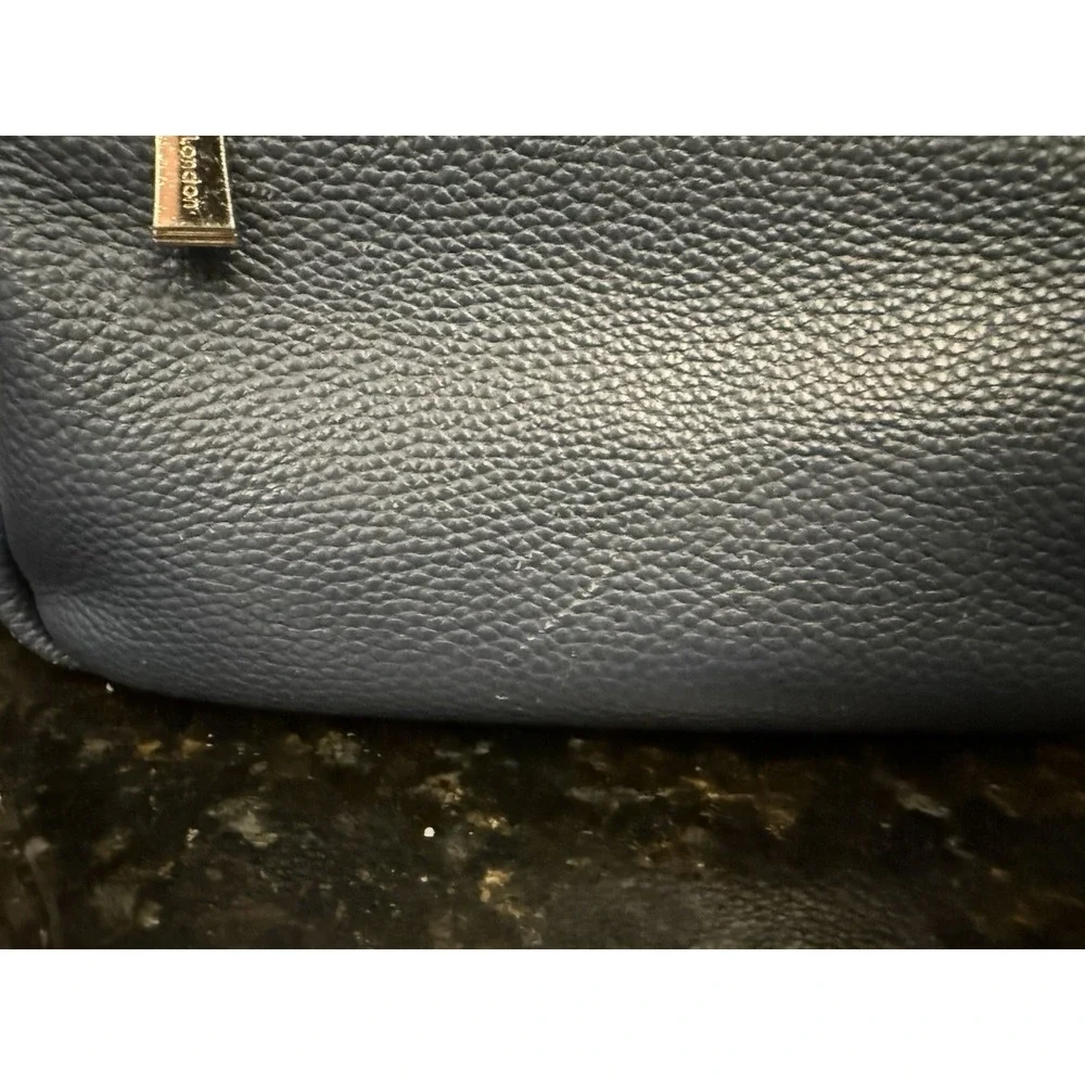 Pom Pom London Original‎ Plus Mayfair Slate Blue Leather, Pom-Pom & skinny strap